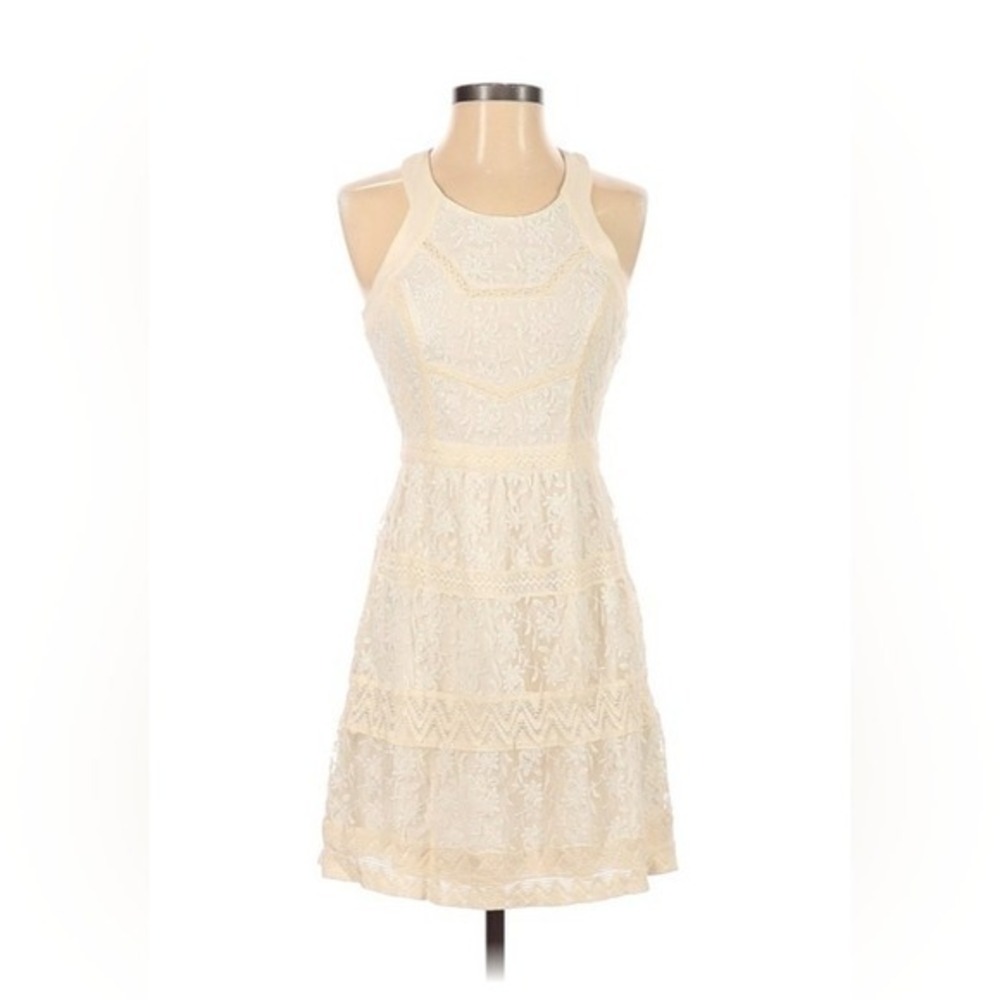 Vintage American Eagle ivory layered lace and trim dress size 2